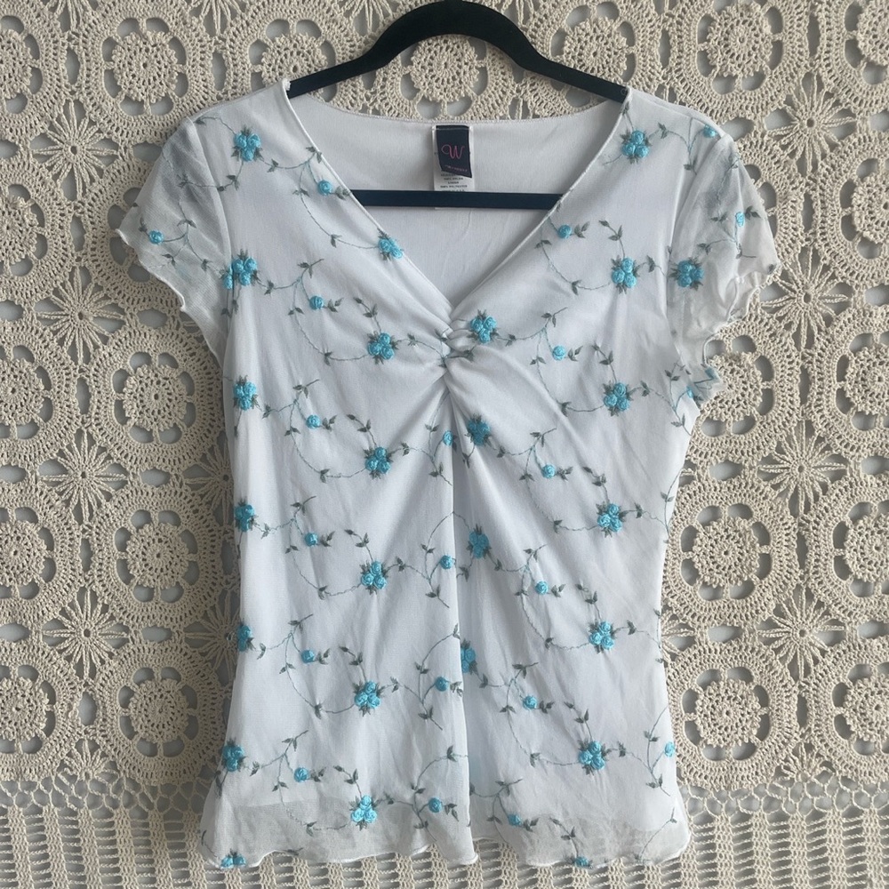 White Floral Top